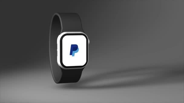 New York Usa Mai 2023 Paypal Logo Smart Watch Screen – stockvideo