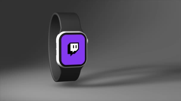 New York Sua Mai 2023 Logo Twitch Smart Watch Screen — Videoclip de stoc