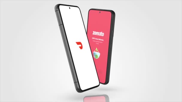 New York Usa Mai 2023 Doordash Zomato App Logo Phone – stockvideo