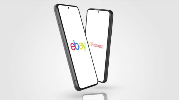 Νέα Υόρκη Ηπα Μαΐου 2023 Λογότυπο Εφαρμογής Ebay Και Aliexpress — Αρχείο Βίντεο