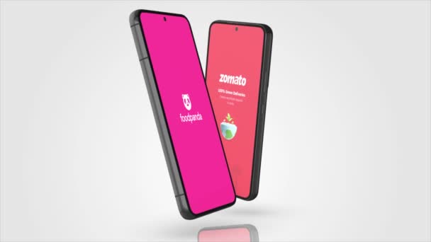 New York Usa Mei 2023 Foodpanda Zomato App Logo Phone — Stockvideo