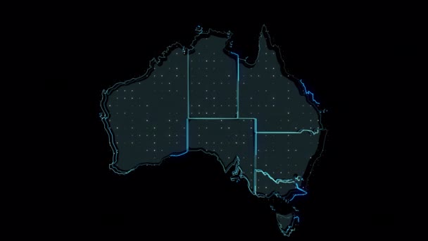 Australien Karta Form Skiss Land Digital Contour — Stockvideo