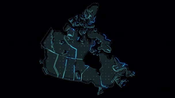 Tvar Mapy Kanady Digitální Obrys Země — Stock video