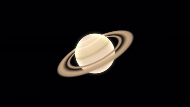Планета Сатурн Вращается Вращается — стоковое видео