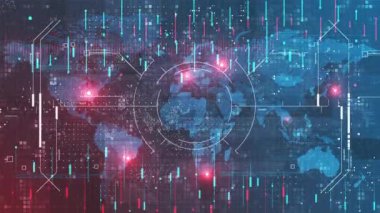 Dünya Haritası Dijital Arkaplanı. Teknoloji Arkaplanı.