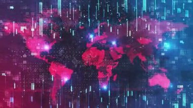 Dünya Haritası Dijital Arkaplanı. Teknoloji Arkaplanı.