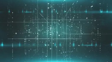 Çizgileri olan Soyut Teknoloji Arkaplanı Geometrik Dijital Desen.