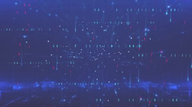 Parçacık Animasyonlu Teknoloji Arkaplanı. Dijital Arkaplan.