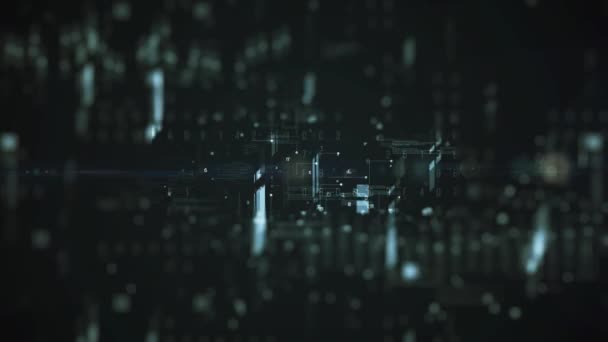 Blurry Dark Technology Background Digits Numbers Animation — Stock Video