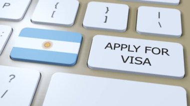 Visa Konsepti için Arjantin Başvurusu. Ulusal Bayrağı olan Ülke veya Hükümetin Vizesi.