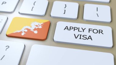 Bhutan Visa Konseptine Başvur. Ulusal Bayrağı olan Ülke veya Hükümetin Vizesi.