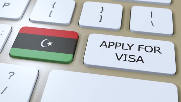 Libya Apply Visa Concept Visa Country Government National Flag — Stock Video
