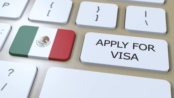 Mexico Apply Visa Concept Visa Country Government National Flag — Stock Video