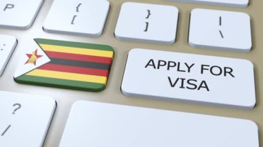 Zimbabwe Visa Konsepti için başvurdu. Ulusal Bayrağı olan Ülke veya Hükümetin Vizesi.