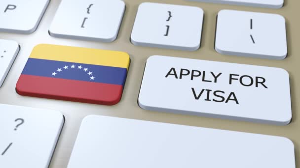 Βενεζουέλα Αίτηση Για Visa Concept Βίζα Χώρας Κυβέρνησης Εθνική Σημαία — Αρχείο Βίντεο