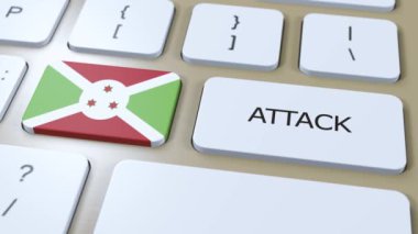 Burundi Ülke Ulusal Bayrak ve Mesaj Saldırısı. Savaş Konsepti.