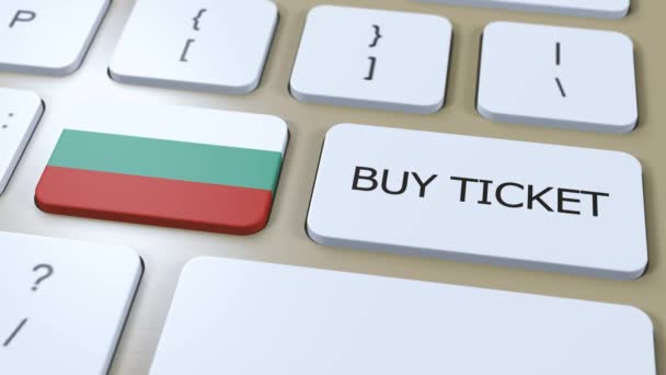 Bulgarije Nationale Vlag Knop Met Text Buy Ticket Reisconcept — Stockvideo