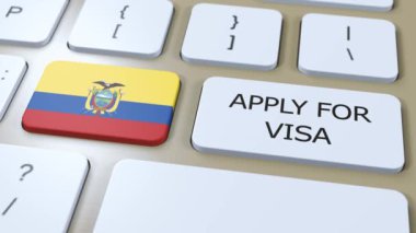 Ekvador Visa Konsepti için Başvur. Ulusal Bayrağı olan Ülke veya Hükümetin Vizesi.