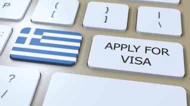 Yunanistan Visa Konsepti için başvuruda bulundu. Ulusal Bayrağı olan Ülke veya Hükümetin Vizesi.