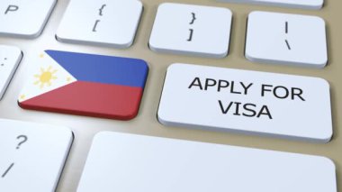 Filipinler Visa Konsepti için başvurur. Ulusal Bayrağı olan Ülke veya Hükümetin Vizesi.