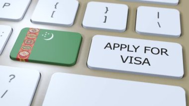 Türkmenistan Vize Konsepti için başvuruda bulundu. Ulusal Bayrağı olan Ülke veya Hükümetin Vizesi.