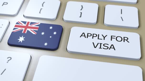 Australië Aanvragen Voor Visa Concept Visum Van Een Land Regering — Stockvideo