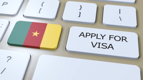 Cameroon Apply Visa Concept Visa Country Government National Flag — Stock Video