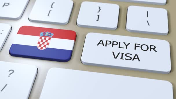 Kroatien Beantragt Visa Konzept Visum Des Landes Oder Der Regierung — Stockvideo