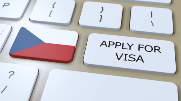 Tchéquie République Tchèque Postuler Ligne Visa Concept Visa Pays Gouvernement — Video