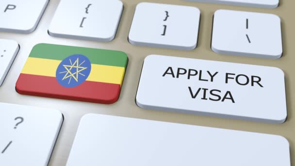 Ethiopië Vraag Visumconcept Aan Visum Van Een Land Regering Met — Stockvideo