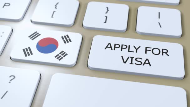 Südkorea Beantragt Visa Konzept Visum Des Landes Oder Der Regierung — Stockvideo