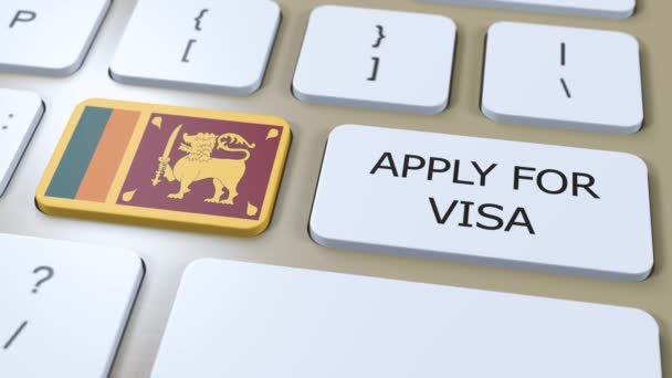 Sri Lanka Demander Visa Concept Visa Pays Gouvernement Avec Drapeau — Video