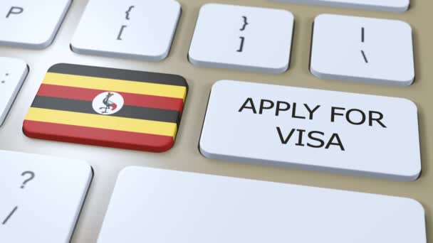 Oeganda Vraag Visumconcept Aan Visum Van Een Land Regering Met — Stockvideo