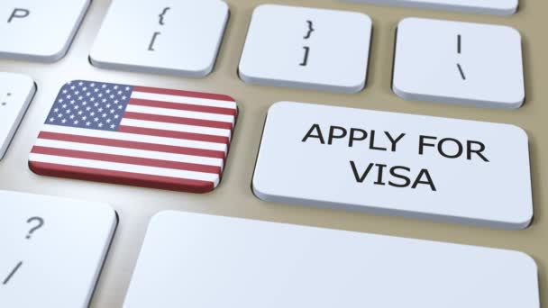 Usa Spojené Státy Americké Požádejte Visa Concept Vízum Země Nebo — Stock video