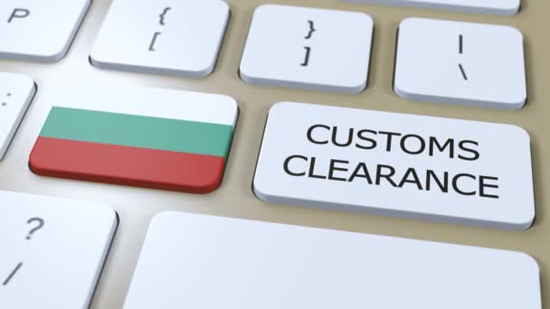 Bulgaria National Flag Text Customs Clearance Button — Stok Video