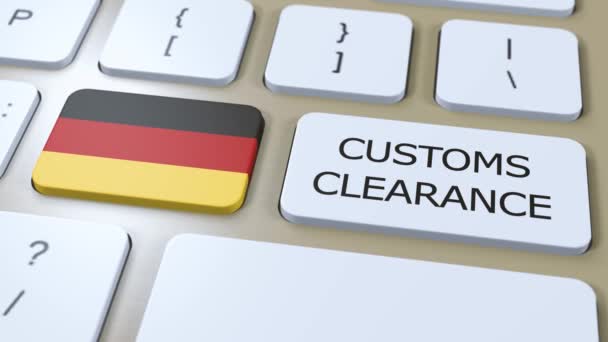 Alemanha Bandeira Nacional Desembaraço Aduaneiro Texto Botão — Vídeo de Stock