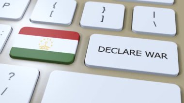 Tacikistan Ulusal Bayrak ve Savaş Düğmesi.