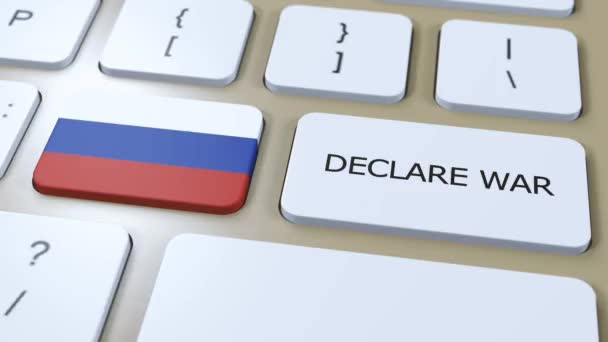 Rusya Ulusal Bayrak Savaş Düğmesi — Stok video