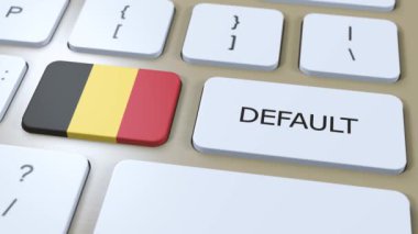 Belçika Ulusal Bayrak ve Öntanımlı Düğme Canlandırması.