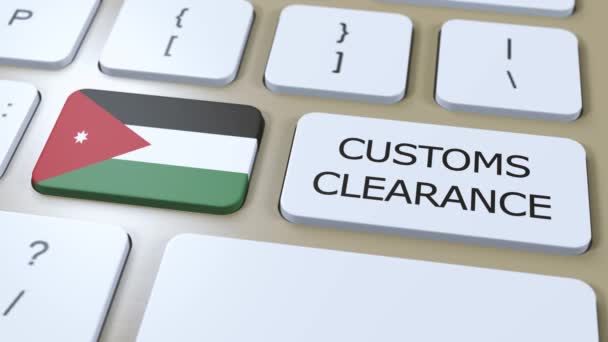 Jordanië Nationale Vlag Tekst Douanecontrole Knoop — Stockvideo