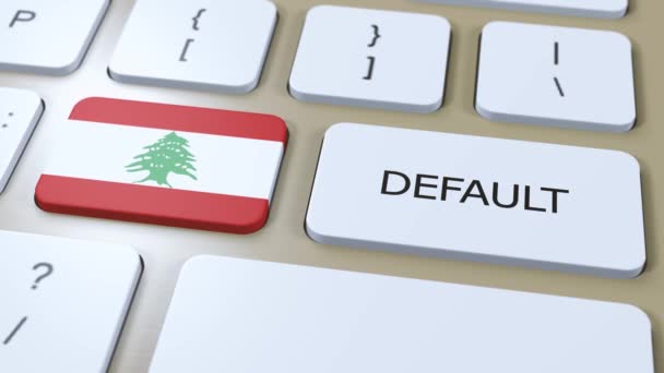 Liban Flaga Narodowa Domyślne Przyciski Animacji — Wideo stockowe