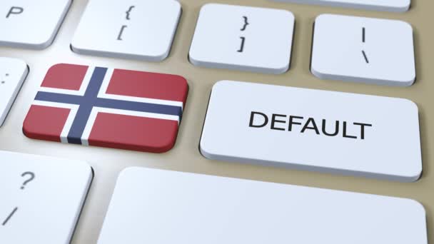 Норвежская Национальная Валюта Кнопка Дефолта — стоковое видео