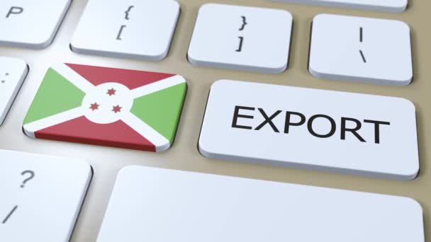 Burundi Export Animation Příznak Země Tlačítko — Stock video