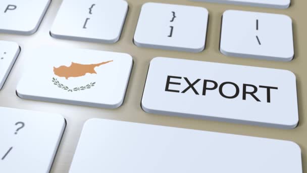 Chipre Animación Exportación Bandera País Botón — Vídeos de Stock
