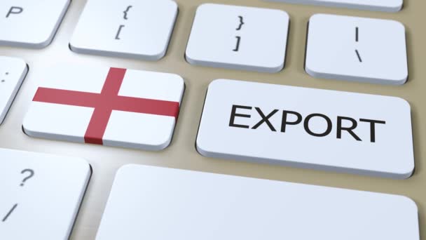 Англія Експорт Анімації Прапор Країни Кнопка — стокове відео