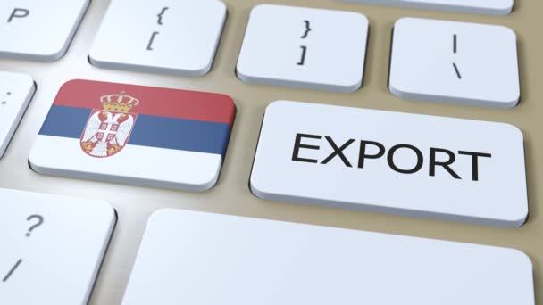 塞尔维亚出口动画 国旗和纽扣 — 图库视频影像