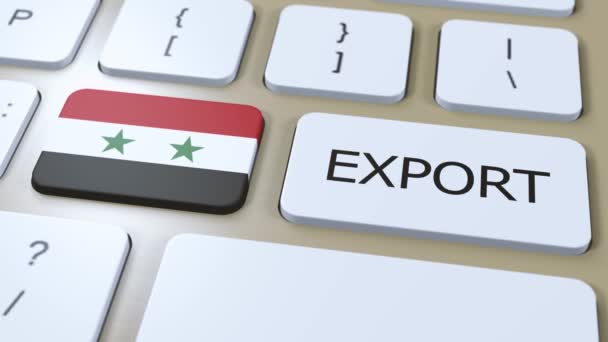 叙利亚出口动画 国旗和纽扣 — 图库视频影像