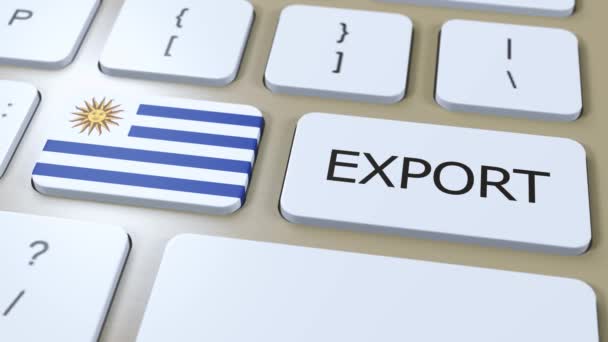 Uruguai Exportação Animação País Bandeira Botão — Vídeo de Stock