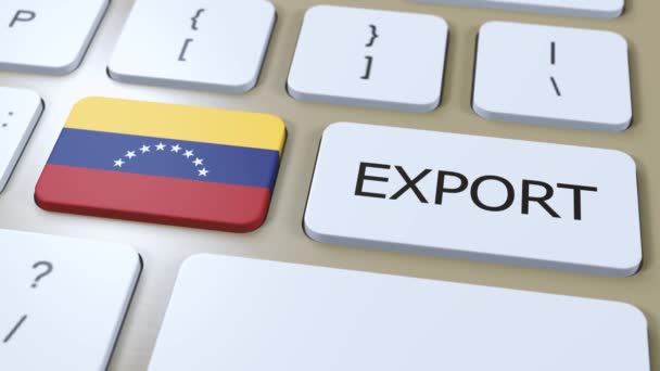 Venezuela Export Animation Ország Lobogó Gomb — Stock videók