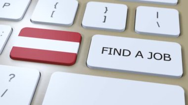 Yazılı Avusturya Ulusal Bayrağı. Ülke Animasyonunda Bir İş Bul.